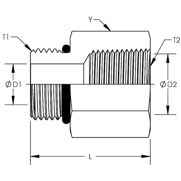 Male O-Ring Boss To Female Pipe Straight Adapter